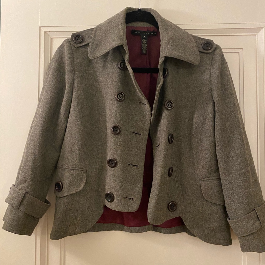 Euc Robert Rodriguez Brand Grey Double Breasted Short Blazer